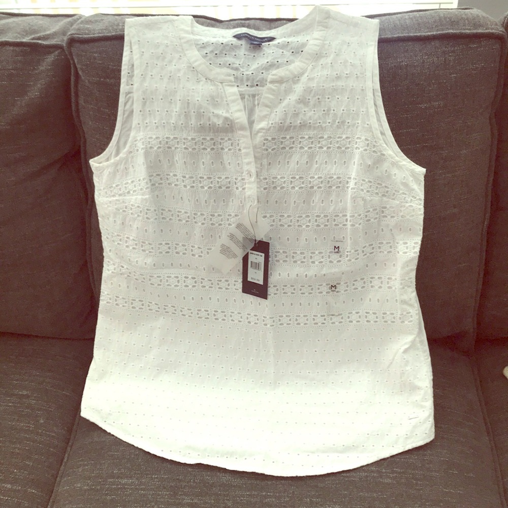 Eyelet Sleeveless Top